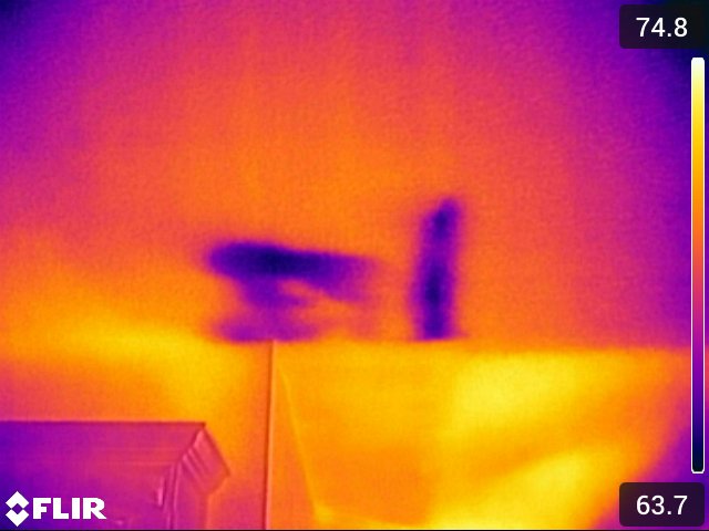 Thermal imaging showing a hidden moisture issue