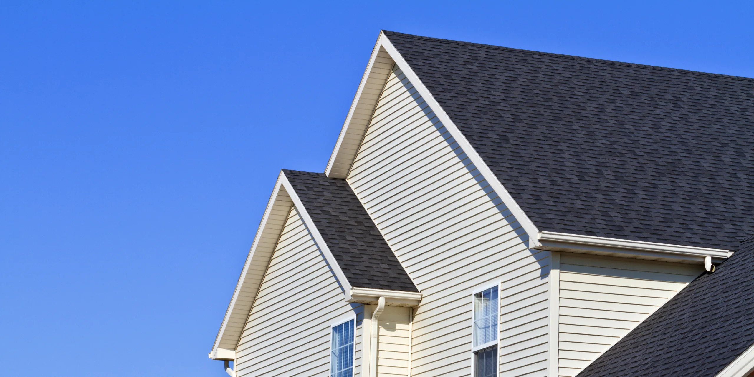 a view showcasing the roof and the sidings of the house